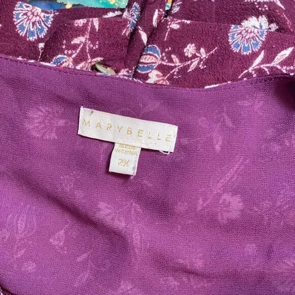 Marybelle red/purple floral blouse - Picture 2 of 7